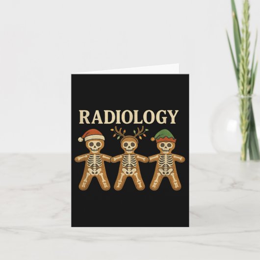 Skeleton Gingerbrei Radiologie Weihnachtsfeiertag  Karte (Vorderseite)