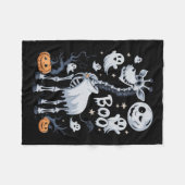 Skeleton Giraffe in Ghosts Halloween Fleecedecke (Vorderseite (Horizontal))