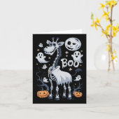 Skeleton Giraffe in Ghosts Halloween Karte (Gelbe Blume)