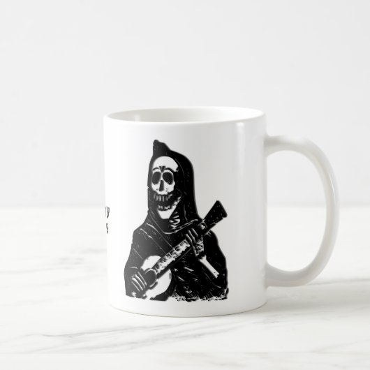 Skeleton Gitarren-Spieler-Name-Tasse Kaffeetasse (Rechts)