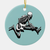 Skeleton Gitarrist springen Keramikornament (Vorne)