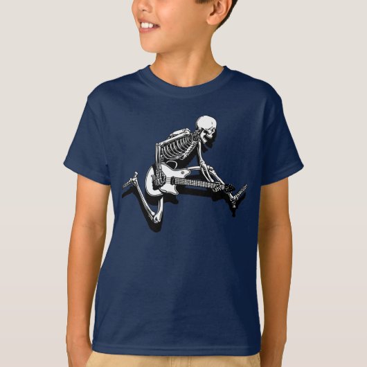 Skeleton Gitarrist springen T-Shirt (Vorderseite)