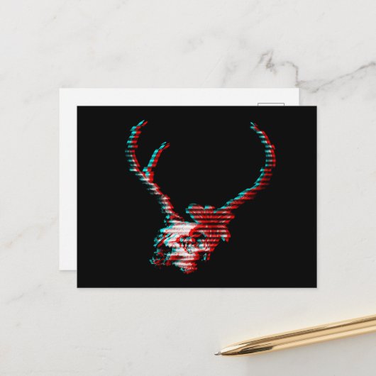 Skeleton Glitch Postkarte (Vorderseite/Rückseite Beispiel)