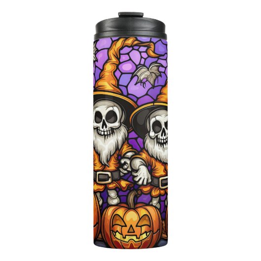 Skeleton Gnomes Halloween Thermosbecher (Vorderseite)