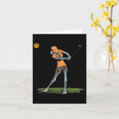 Skeleton Golf Funny Halloween Golfsport Golfe Karte (Gelbe Blume)