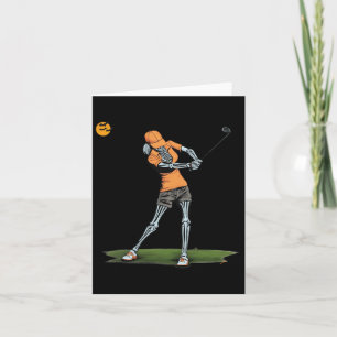 Skeleton Golf Funny Halloween Golfsport Golfe Karte