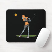 Skeleton Golf Funny Halloween Golfsport Golfe Mousepad (Mit Mouse)