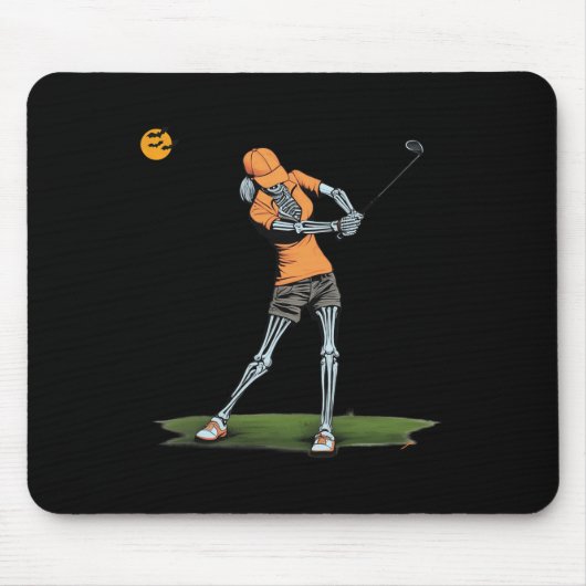 Skeleton Golf Funny Halloween Golfsport Golfe Mousepad (Vorne)