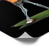 Skeleton Golf Funny Halloween Golfsport Golfe Poster (Ecke)