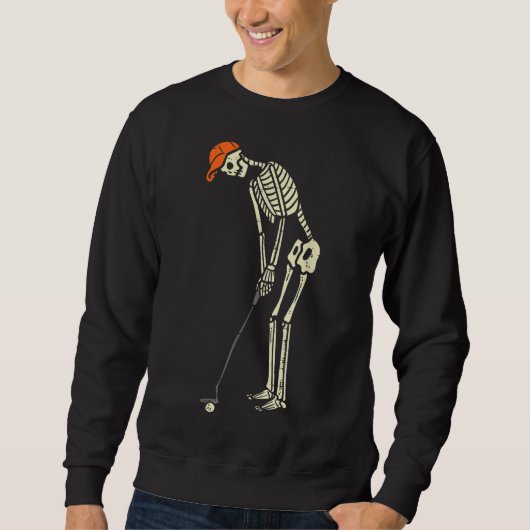 Skeleton Golf Funny Halloween Golfsport Golfe Sweatshirt (Vorderseite)