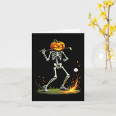 Skeleton Golf Funny Halloween Pumpkin Golf Karte (Gelbe Blume)