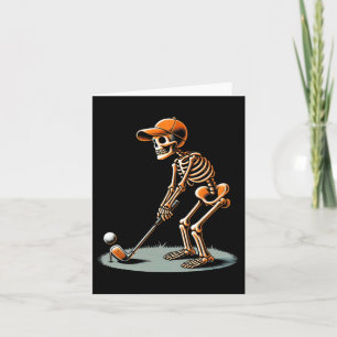 Skeleton Golf Halloween Golfer Golf Player Funny m Karte