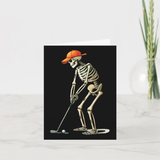Skeleton Golf Halloween Golfer Golf Player Funny m Karte (Vorderseite)