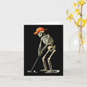Skeleton Golf Halloween Golfer Golf Player Funny m Karte (Gelbe Blume)