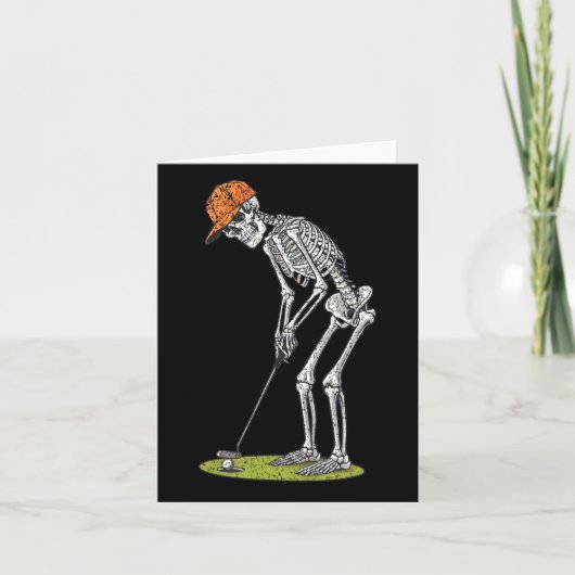 Skeleton Golf Halloween Golfer Golf Player Funny m Karte (Vorderseite)