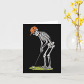 Skeleton Golf Halloween Golfer Golf Player Funny m Karte (Gelbe Blume)