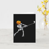 Skeleton Golf Halloween Pumpkin Golfer Karte (Gelbe Blume)