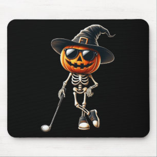 Skeleton Golf Pumpkin Golfing Golfer Halloween Cos Mousepad