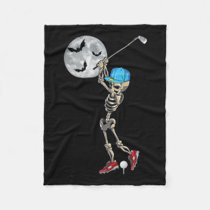 Skeleton Golfspielen Glücklicher Halloween-Tag Fleecedecke