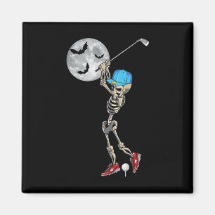 Skeleton Golfspielen Glücklicher Halloween-Tag Magnet