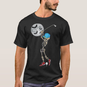 Skeleton Golfspielen Glücklicher Halloween-Tag T-Shirt