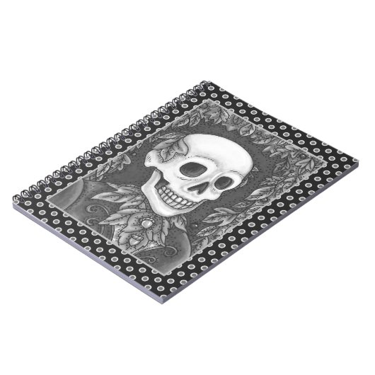 SKELETON, GOTH GENTLEMAN SKULL, DEAD LEAF GESELLSC NOTIZBLOCK (Linke Seite)