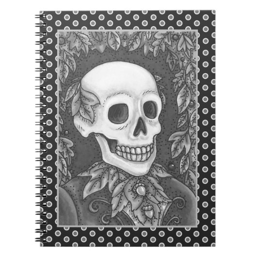 SKELETON, GOTH GENTLEMAN SKULL, DEAD LEAF GESELLSC NOTIZBLOCK (Vorderseite)