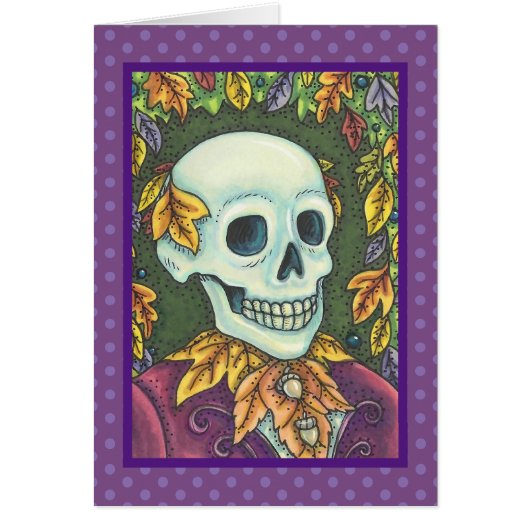 SKELETON GOTH GENTLEMAN SKULL GREETING CARD Blank (Vorne)