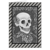 SKELETON GOTH GENTLEMAN SKULL GREETING CARD Blank (Vorne)