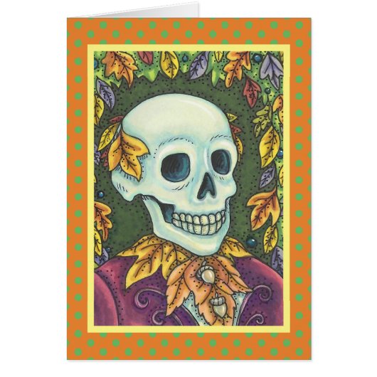 SKELETON GOTH GENTLEMAN SKULL GREETING CARD Blank (Vorne)
