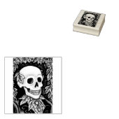 SKELETON, GOTH HALLOWEEN SKULL RUBBER BRIEFMARKE GUMMISTEMPEL (Stempel)