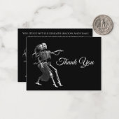 Skeleton Gothic AlternativeHalloween wedding Mitteilungskarte (Vorderseite/Rückseite Beispiel)