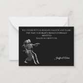 Skeleton Gothic AlternativeHalloween wedding Mitteilungskarte (Rückseite)