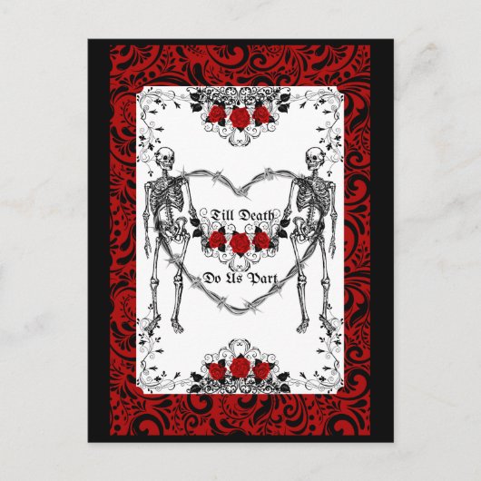 Skeleton gothic bis Tod machen wir Teil Postkarte (Vorderseite)