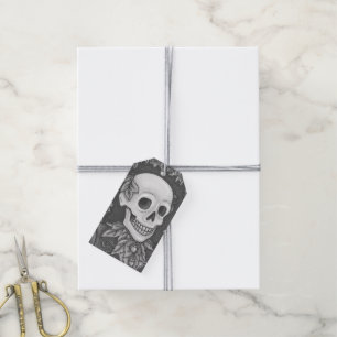 SKELETON, GOTHIC GENTLEMAN SKULL GIFT TAGS Set Geschenkanhänger