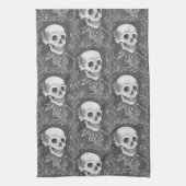 SKELETON, GOTHIC GENTLEMAN SKULL KITCHEN TOWEL GESCHIRRTUCH (Vertikal)