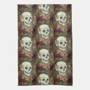 SKELETON, GOTHIC GENTLEMAN SKULL KITCHEN TOWEL GESCHIRRTUCH