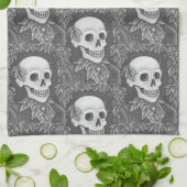 SKELETON, GOTHIC GENTLEMAN SKULL KITCHEN TOWEL GESCHIRRTUCH (Gefaltet)