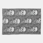 SKELETON, GOTHIC GENTLEMAN SKULL KITCHEN TOWEL GESCHIRRTUCH (Horizontal)