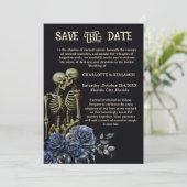 Skeleton Gothic Wedding Save The Date (Stehend Vorderseite)