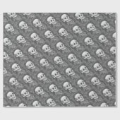 SKELETON, GOTHISCHES GENTLEMAN SKULL WRAPPING PAPI GESCHENKPAPIER (Flach)