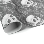SKELETON, GOTHISCHES GENTLEMAN SKULL WRAPPING PAPI GESCHENKPAPIER (Rolleneckpunkt)