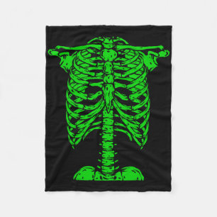 Skeleton Green Rib Käfig Knochen Kostüm Halloween Fleecedecke