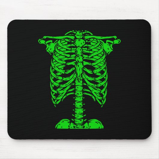 Skeleton Green Rib Käfig Knochen Kostüm Halloween Mousepad (Vorne)