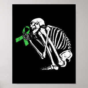 Skeleton Green Ribbon Mental Health Awareness Warc Poster