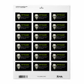 Skeleton Green Spooky Halloween Address Labels Adressaufkleber (Vorne)