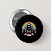 Skeleton Grim Sensenmann Halloween Funny Rainbow F Button (Vorne & Hinten)