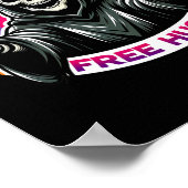 Skeleton Grim Sensenmann Halloween Funny Rainbow F Poster (Ecke)