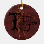 Skeleton grimmige Collage Trick-oder Keramik Ornament (Vorne)