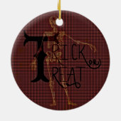 Skeleton grimmige Collage Trick-oder Keramik Ornament (Hinten)